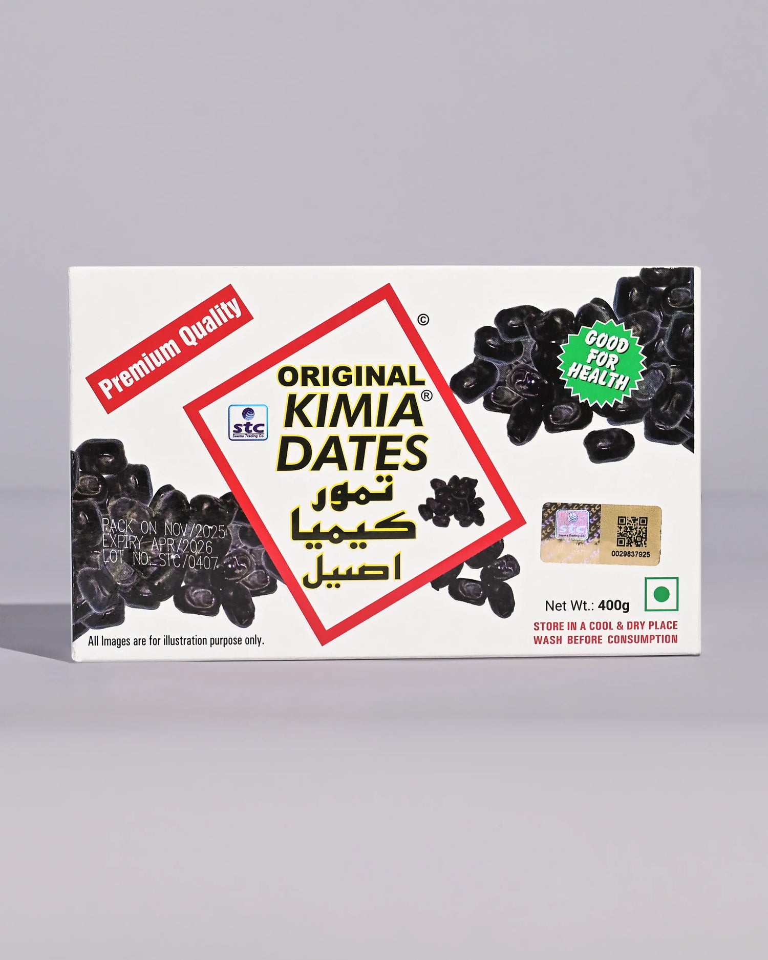 Kimia Dates Original Mazafati Dates - 400gm | Juicy & Delicious Khajoor, Khajur | Healthy Snacks | Rich in Fibre | Perfect for Snacking (Carton Box)