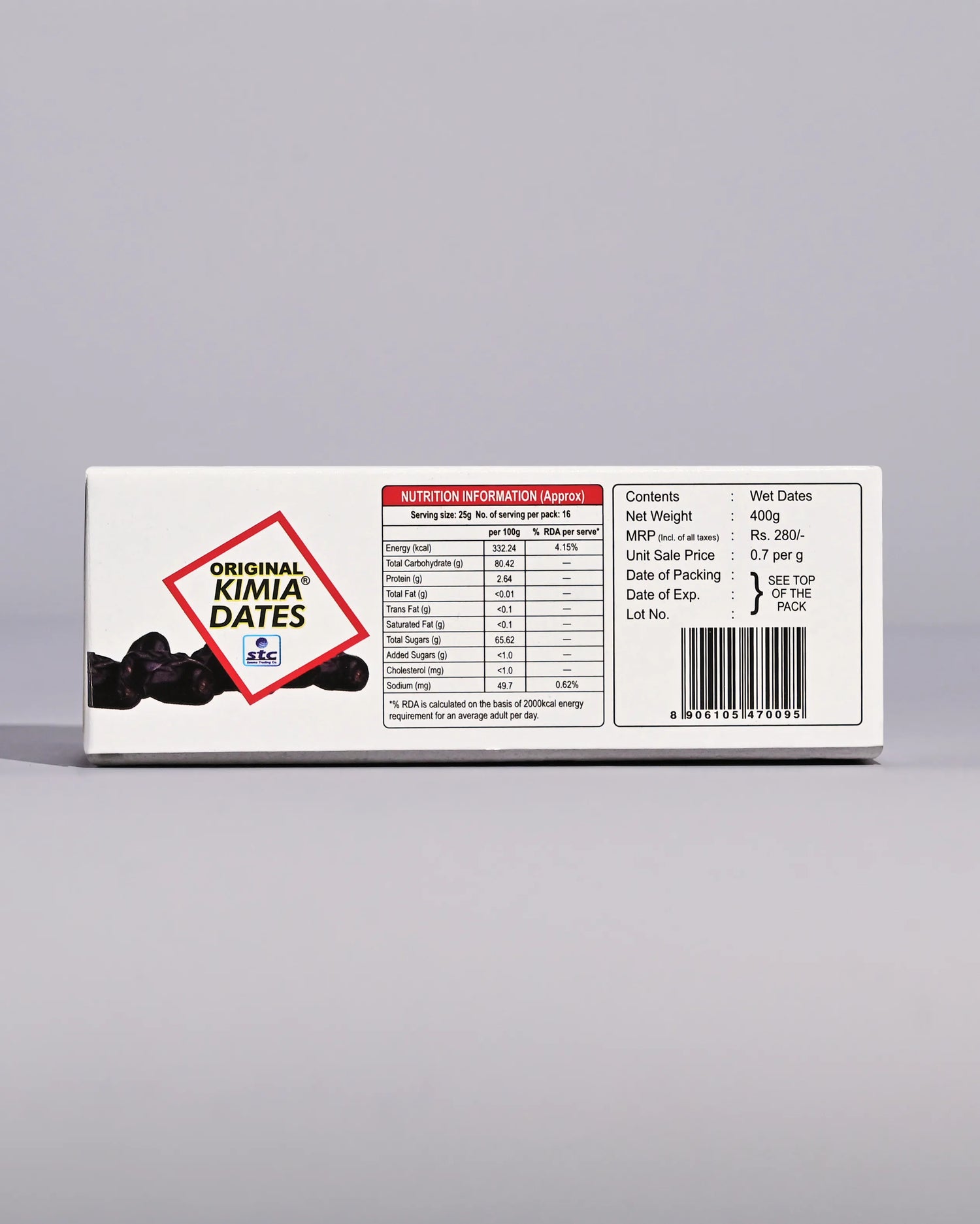 Kimia Dates Original Mazafati Dates - 400gm | Juicy & Delicious Khajoor, Khajur | Healthy Snacks | Rich in Fibre | Perfect for Snacking (Carton Box)